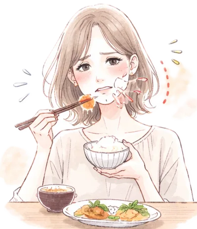 片方噛み